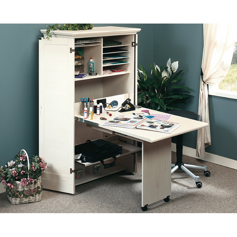 Sewing cabinet with best sale fold out table